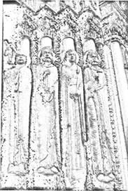 Фігури Королівського порталу собору Нотр-Дам у Шартрі. 1135-1155.