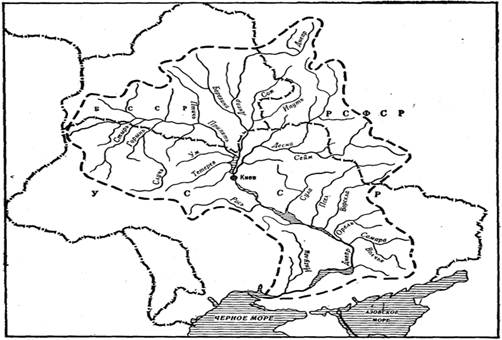 Схема басейну Дніпра [20, 82].