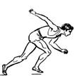 Рис. 3.3 Положення спортсмена на початку бігу з високого старту.