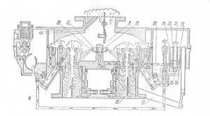 Рис. 2. Схема роботи карбюратора К-88А: а — при пуску двигуна; б — при середніх навантаженнях двигуна; в — при включенні економайзера; г — при різкому відкритті дросельних заслінок; 1 — поплавок; 2 — голчастий клапан; 3 — фільтр; 4 — повітряний жиклер холостого ходу; 5 — повітряний жиклер; 6 — канал балансування поплавкової камери; 7 — автоматичний клапан повітряної заслінки; 8 — повітряна заслінка; 9 — порожній гвинт; 10 — форсунка; 11 — напрямна; 12 і 31 — штоки; 13 — планка; 14 — тяга; 15 — важіль; 16 — дросельна заслінка; 17 — гвинт регулювання складу суміші при холостому ході; 18 — регульований вихідний отвір; 19 і 20 — нерегульовані вихідні отвори; 21 — канал холостого ходу; 22 —жиклер повної потужності; 23 — головний жиклер; 24 — паливний жиклер холостого ходу; 25 — штовхальник; 26 — отвір; 27 — сідло; 28 — клапан; 29 — жиклер економайзера; 30 — головний паливний канал; 32 — пружина; 33 — канал до порожнього гвинта; 34 — поршень; 35 — кульковий клапан; 36 — голчастий клапан; 37 — порожнина у форсунці; 38 — щілина.