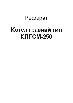Реферат: Котел пищеварочный типу КПГСМ-250