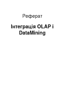 Реферат: Інтеграція OLAP і DataMining
