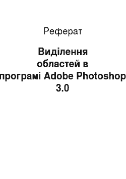 Реферат: Виділення областей в програмі Adobe Photoshop 3.0