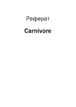 Реферат: Carnivore