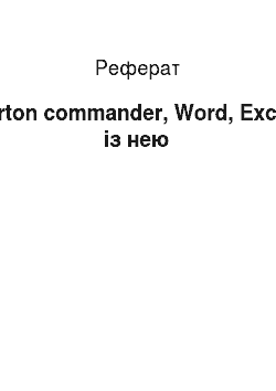 Реферат: Norton commander, Word, Excel і із нею