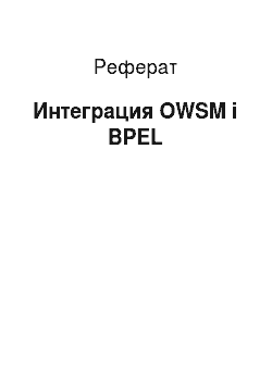 Реферат: Интеграция OWSM і BPEL