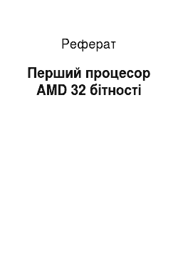 Реферат: Перший процесор AMD 32 бітності